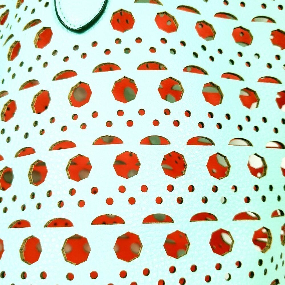 No Brand large tote teal/peach dual color vented - Picture 6 of 8